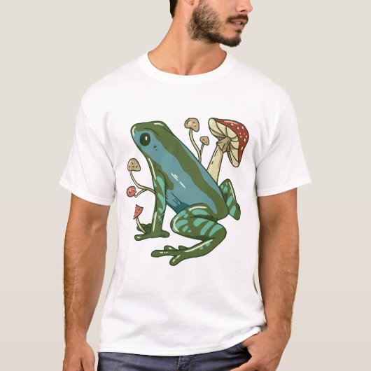 Een kikker met paddenstoelen t-shirt (Voorkant)