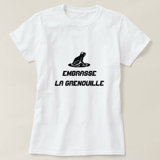 Een kikker met tekst Embrasse la grenouille T-shirt (Design voorkant)