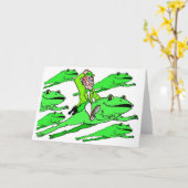 Een kikker op St. Patrick's Day rijden Kaart (Gele Bloem)