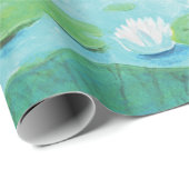 Een kikker springt in de afbeelding van de Pond Cadeaupapier (Rol Hoek)