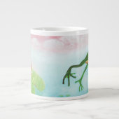 Een kikker springt in de afbeelding van de Pond Grote Koffiekop (Voorkant)