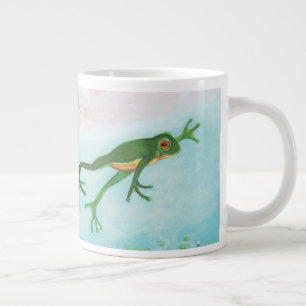 Een kikker springt in de afbeelding van de Pond Grote Koffiekop
