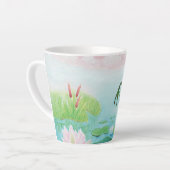 Een kikker springt in de afbeelding van de Pond Latte Mok (Linkerhoek)