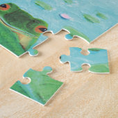 Een kikker springt in de afbeelding van de Pond Legpuzzel (Zijkant)