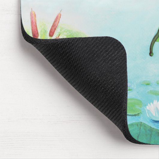 Een kikker springt in de afbeelding van de Pond Muismat (Hoek)