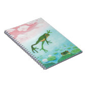 Een kikker springt in de afbeelding van de Pond Notitieboek (Rechterzijde)