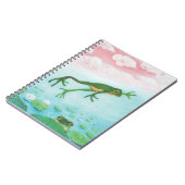 Een kikker springt in de afbeelding van de Pond Notitieboek (Linkerzijde)