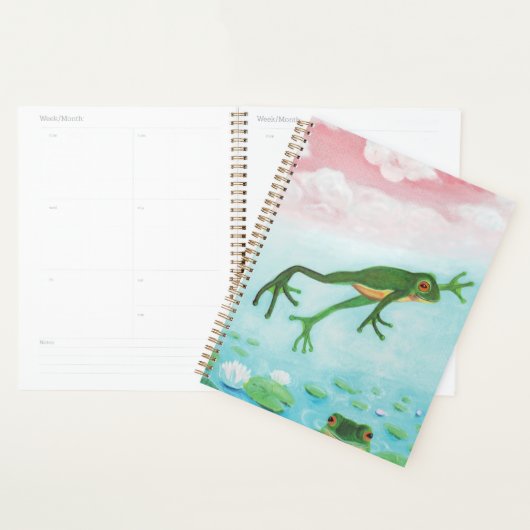 Een kikker springt in de afbeelding van de Pond Planner (Display)