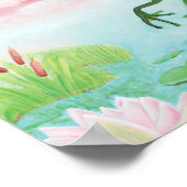 Een kikker springt in de afbeelding van de Pond Poster (Hoek)