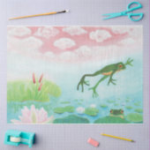 Een kikker springt in de afbeelding van de Pond Tissuepapier (Craft)