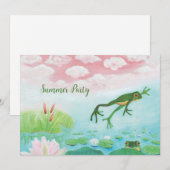 Een kikker springt in de Pond Summer Party Kaart (Voorkant / Achterkant)