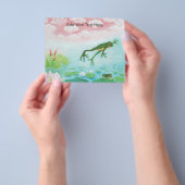Een kikker springt in de vijver illustratie op maa flyer (Hand)