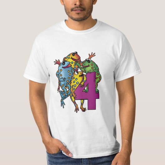 Een kikker voor de 4e verjaardag t-shirt (Voorkant)
