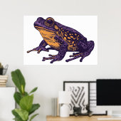 Een kikkerillustratie - groot poster (Thuiskantoor)