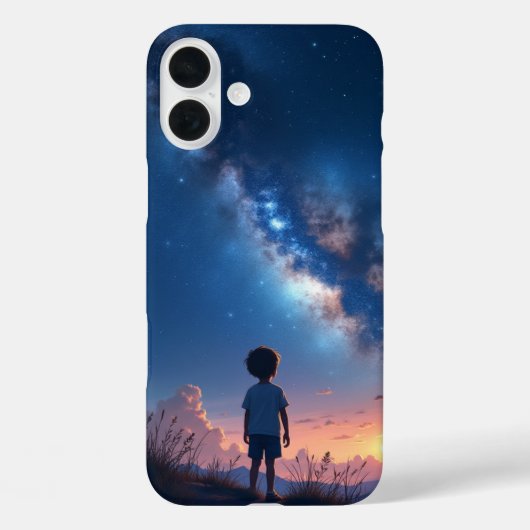 Een kind dat droomt terwijl hij naar de nachtelijk Case-Mate iPhone case (Achterkant)