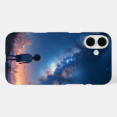 Een kind dat droomt terwijl hij naar de nachtelijk Case-Mate iPhone case (Achterkant (horizontaal))