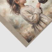Een kind dat verliefd is op haar paard tissuepapier (Detail)
