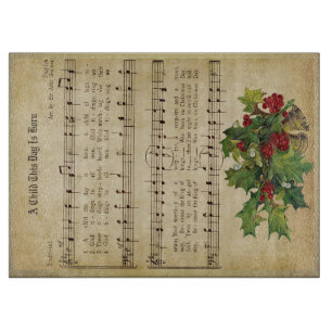 "EEN KIND DEZE DAG IS BORN" Glass Snijplank