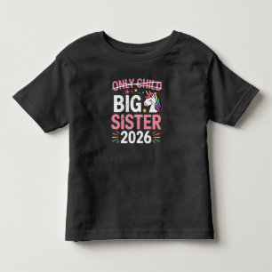 Eén kind doorgestreept Oudere zus 2026 Zwangerscha Kinder Shirts