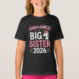 Eén kind doorgestreept Oudere zus 2026 Zwangerscha T-shirt