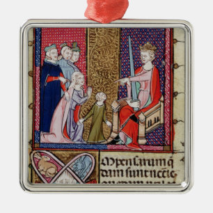 Een kind en haar moeder verschijnen metalen ornament