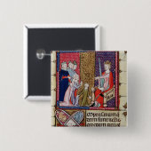 Een kind en haar moeder verschijnen vierkante button 5,1 cm (Voorkant /achterkant)