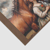 Een kind en haar paard: een liefdesverhaal tissuepapier (Detail)