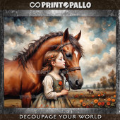 Een kind en haar paard: een liefdesverhaal tissuepapier