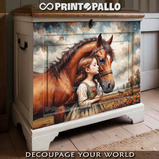 Een kind en haar paard: een liefdesverhaal tissuepapier