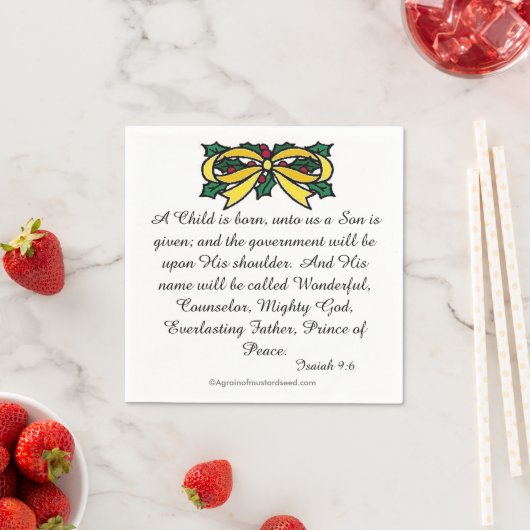 Een kind is geboren Kerstmis met scripts Servetten (Insitu)