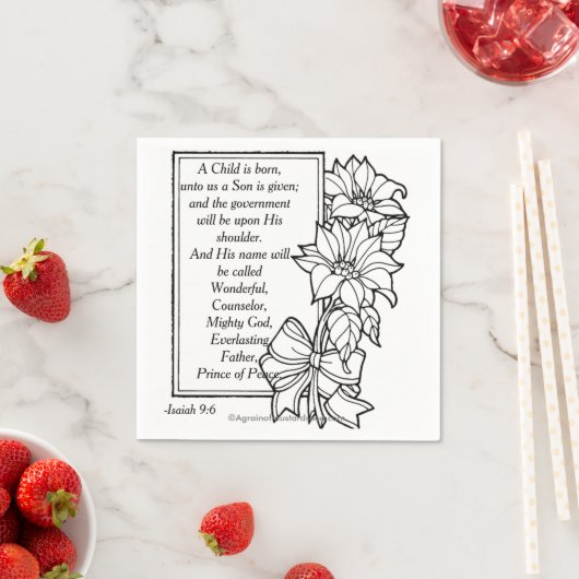 Een kind is geboren Kerstmis met scripts Servetten (Insitu)