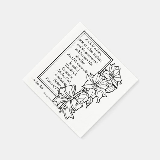 Een kind is geboren Kerstmis met scripts Servetten (Hoek)