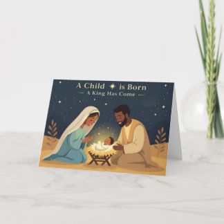 Een kind is geboren seizoenskaart feestdagen kaart