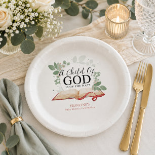 Een Kind van God Baby Shower Papieren Bordje