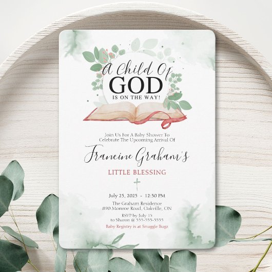Een Kind van God Baby Shower Uitnodiging