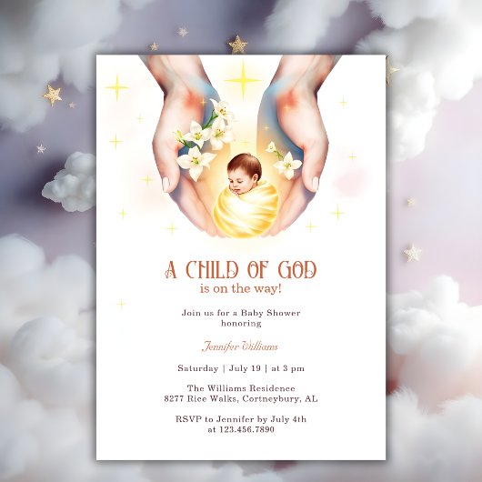 Een kind van God Christelijk Baby shower Kaart