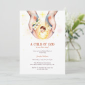 Een kind van God Christelijk Baby shower Kaart (Staand voorkant)