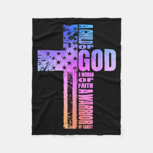 Een kind van God een vrouw van geloof een krijger Fleece Deken