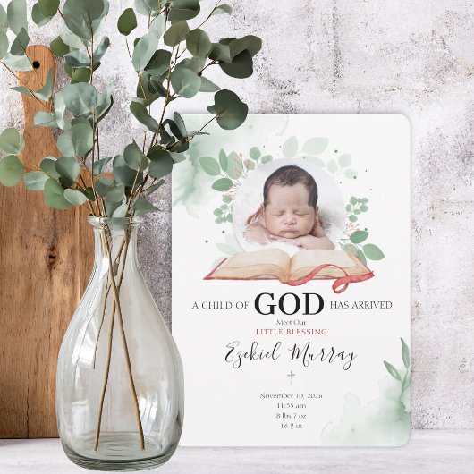 Een Kind Van God Is Gearriveerd Geboorteaankondigi