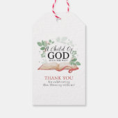 Een kind van Gods Baby shower Cadeaulabel (Achterkant)