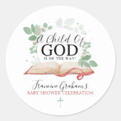 Een kind van Gods Baby shower Ronde Sticker (Voorkant)