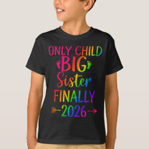Eén kind verloopt 2026 gepromoveerd tot grote zus t-shirt
