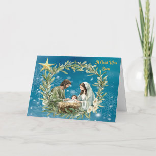 Een kind werd geboren met kerst Kaart