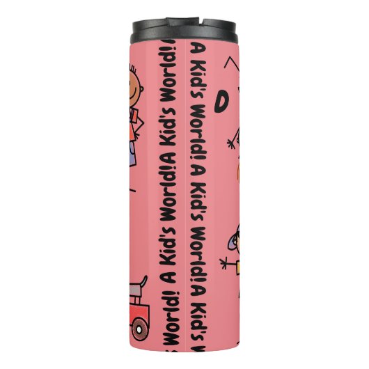 Een Kind wereld! Thermische getumbler Thermosbeker (Achterkant)