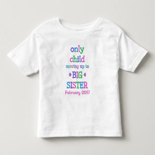Eén kind wordt grote zus kinder shirts
