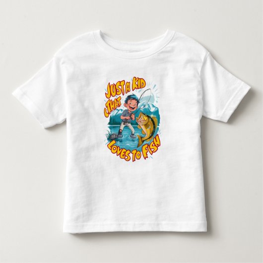 Een Kinder Vis Passie Kinder Shirts (Voorkant)