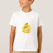 Een kinderen T-shirt met "Squeeze the Day". (Voorkant)