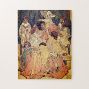 Een kindertuin Jigzaag Puzzle Legpuzzel