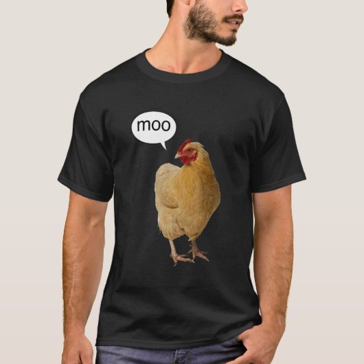 Een kip die boe zegt t-shirt (Voorkant)