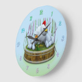 Een kip met veel eieren grote klok (Hoek)